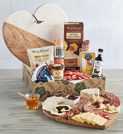 Deluxe Heart-Shaped Charcuterie and Cheese Tray